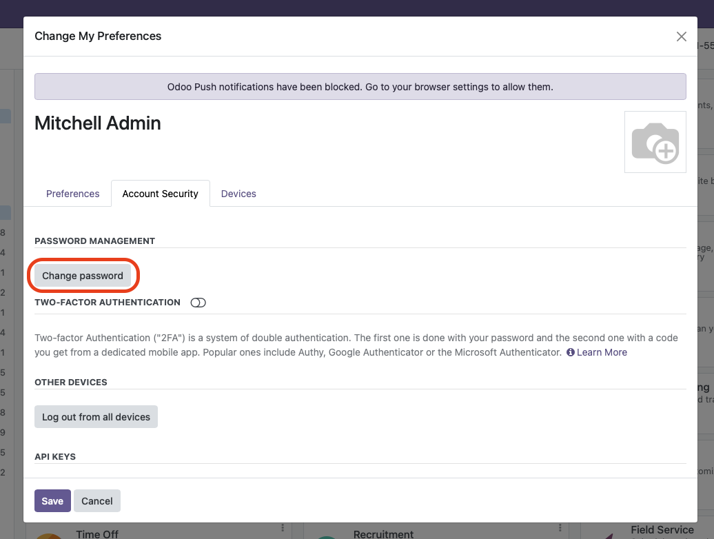 Change password picture tutorial step 3